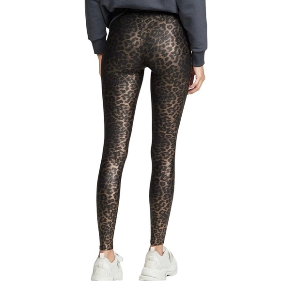 Spanx Women’s Faux Leather Leopard Print Metallic Shapping Leggings Size S - Picture 2 of 12